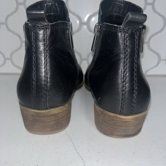 Lucky Brand Basel Ankle Leather Booties Two Zippers Size 8 - Picture 10 of 10